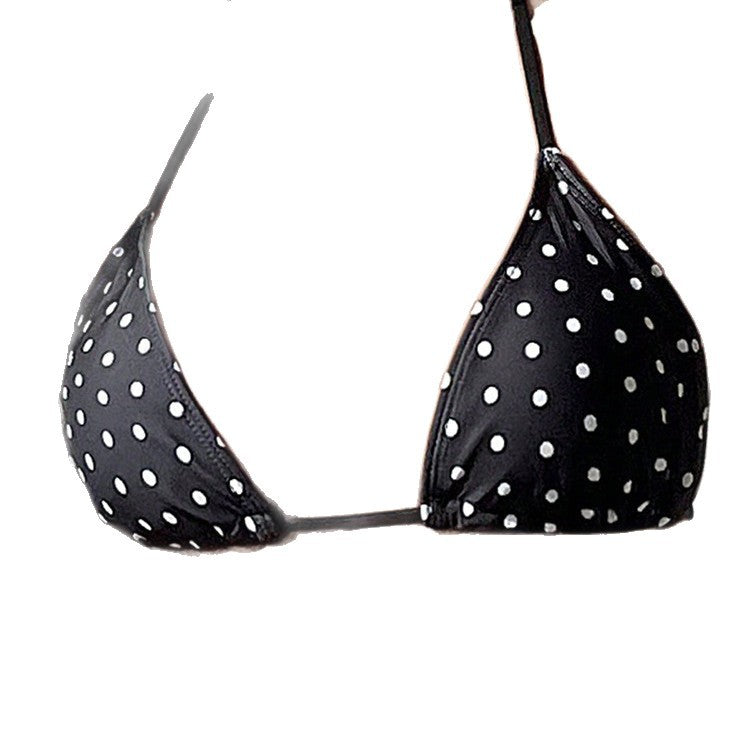 Dame trekant-bikini-top med justerbare stropper og polka dots Skovae