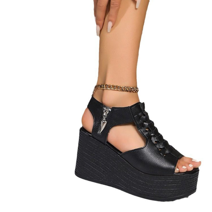 Dame Wedge-sandaler med moderne cut-out-design og eksklusiv snørelukning Stilla