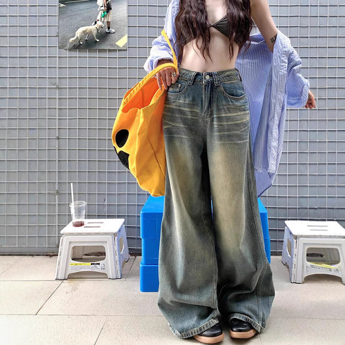 Kvinders Loose Fit Jeans med Vintage Effekter Stilla