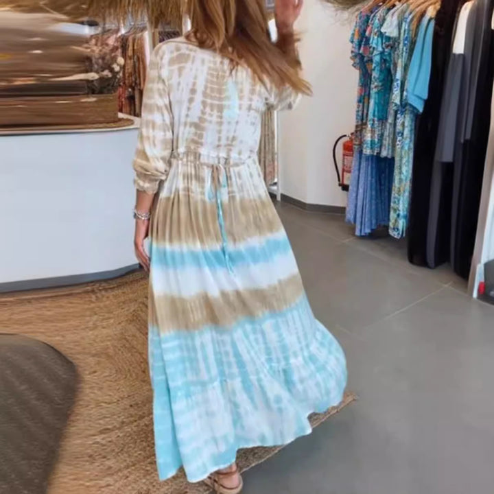Dame sommerligt kaftan-kjole med raffineret bindebånd og hofteaccentuer Stilla
