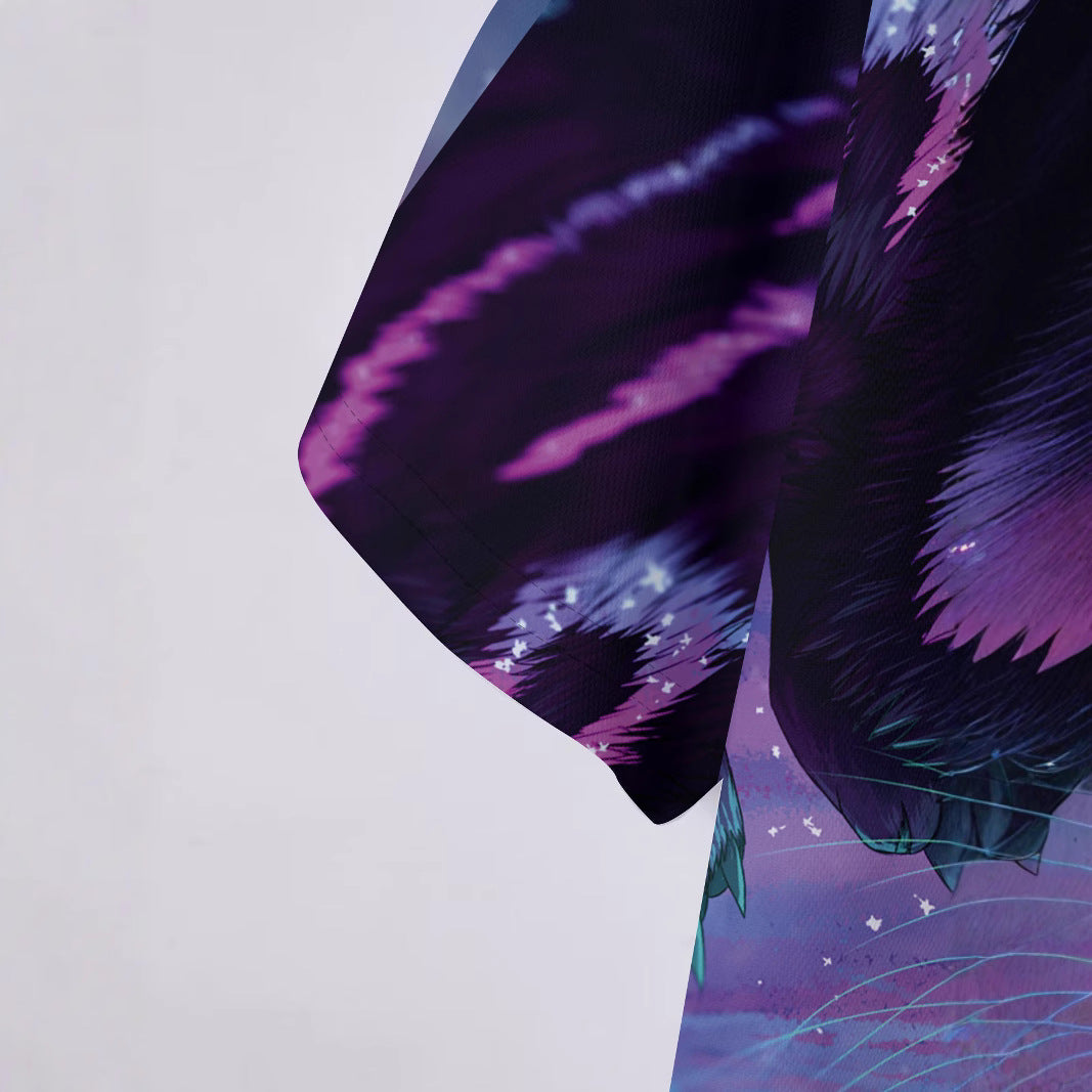 Herrer Poloshirt med fantasifuld dyregrafik Stilla