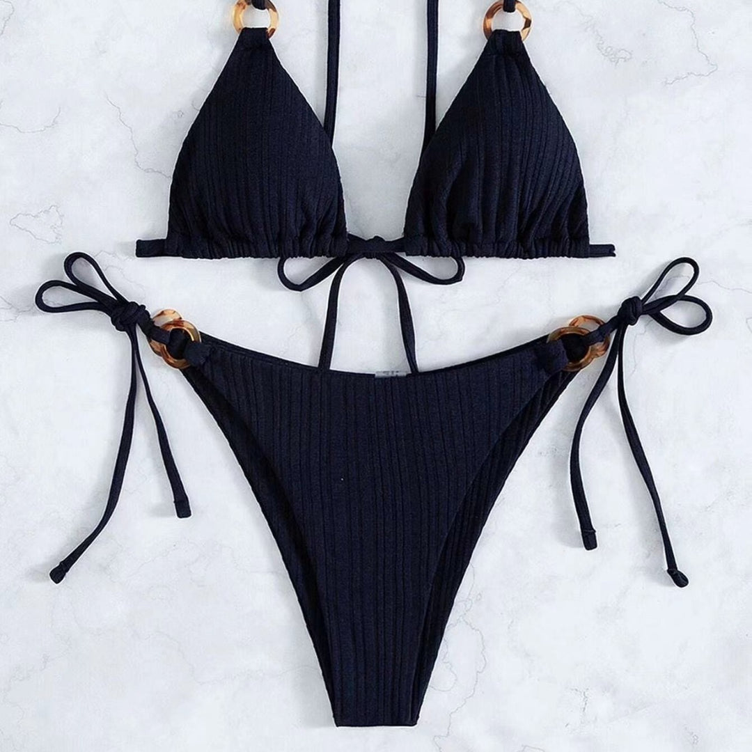 Dame Bikini-sæt med raffinerede tessellationsdetaljer og justerbare stropper Stilla