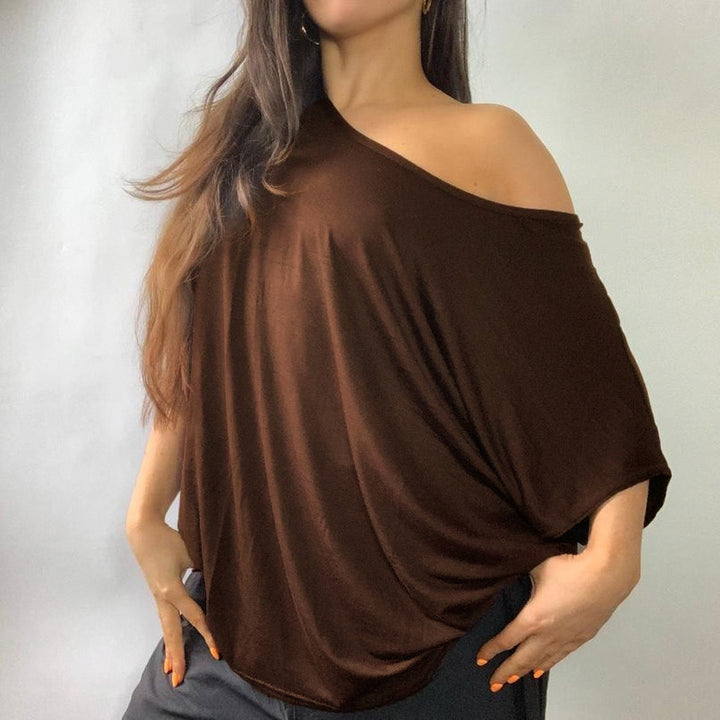 Dame afslappet oversized T-shirt i blødt jersey Skovae