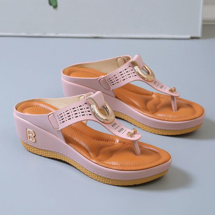 Dame Komfortable Wedge-sandaler med moderigtig rem og komfort fodseng Stilla
