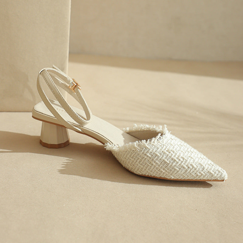 Dame Elegant Slingback Blokhæl Mules Stilla