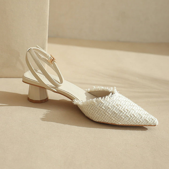 Dame Elegant Slingback Blokhæl Mules Stilla
