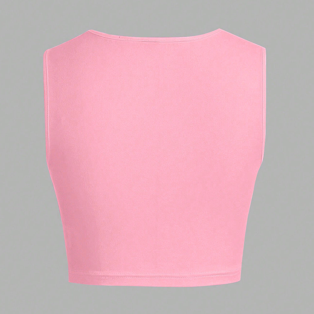 Kvindernes tilpassede crop top med bred udskæring og slanke stropper Stilla