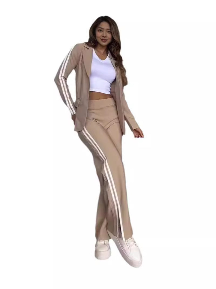 Femme Athleisure Blazer og Bredde-Bukser Sæt Stilla
