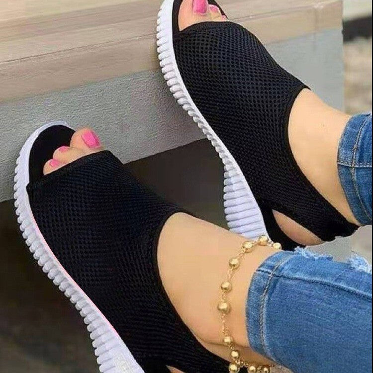 Dame Åbne Sneakers-Pantoleter med åndbart Mesh-Overmateriale og skridsikker sål Stilla