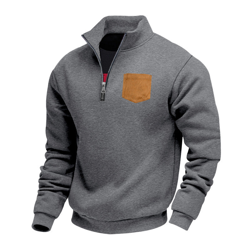 Herrer Sportpullover med højkvalitets lynlås og stilfuld brystlomme Stilla