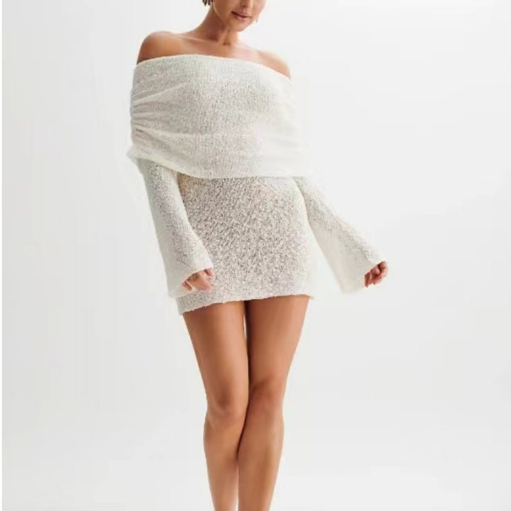 Femme Off-Shoulder Struktureret Mini Kjole Stilla