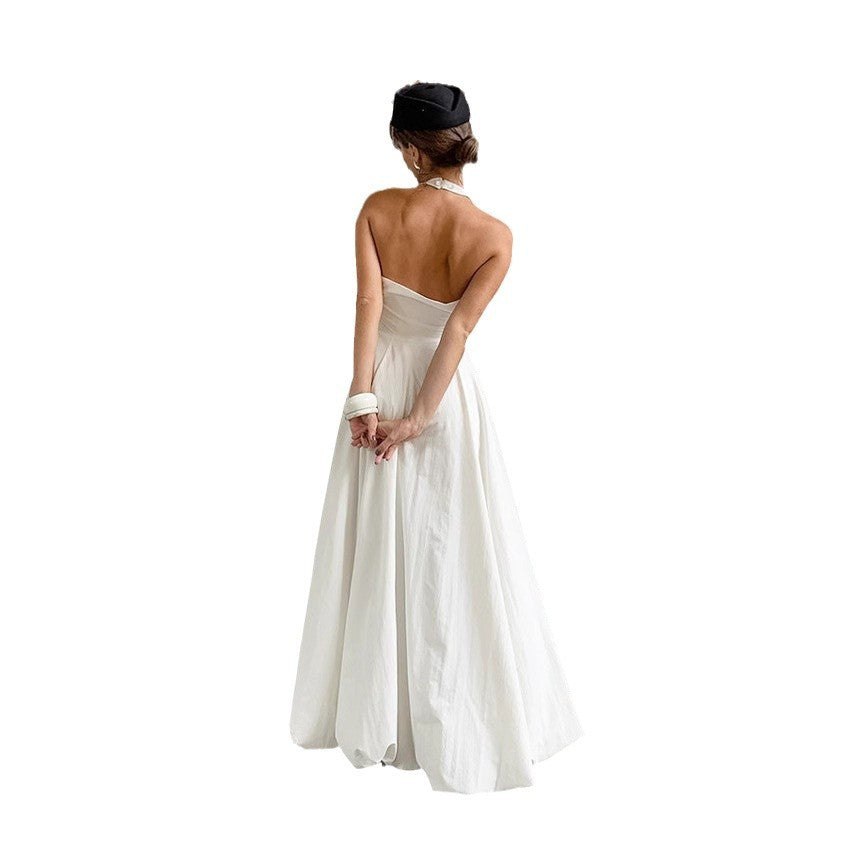 Damer Strapless Mai-kjole med elegant høj split og flydende nederdel Skovae