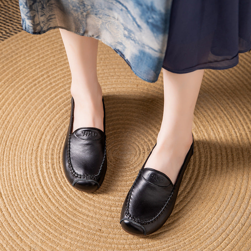 Femme Luksuriøse Læder Fritids Slippers Stilla