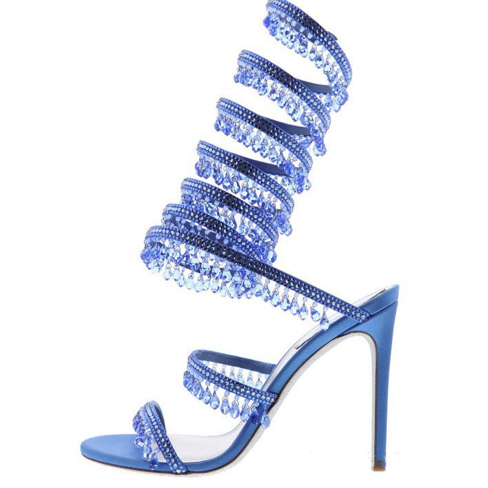 Femme Glamorous kryst dekoreret højhælede sandaler Stilla