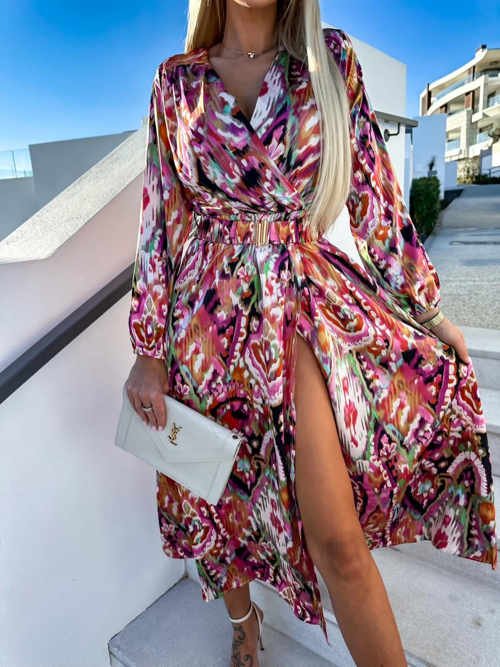 Kvindernes Livlige Maxi Wrap Kjole Stilla