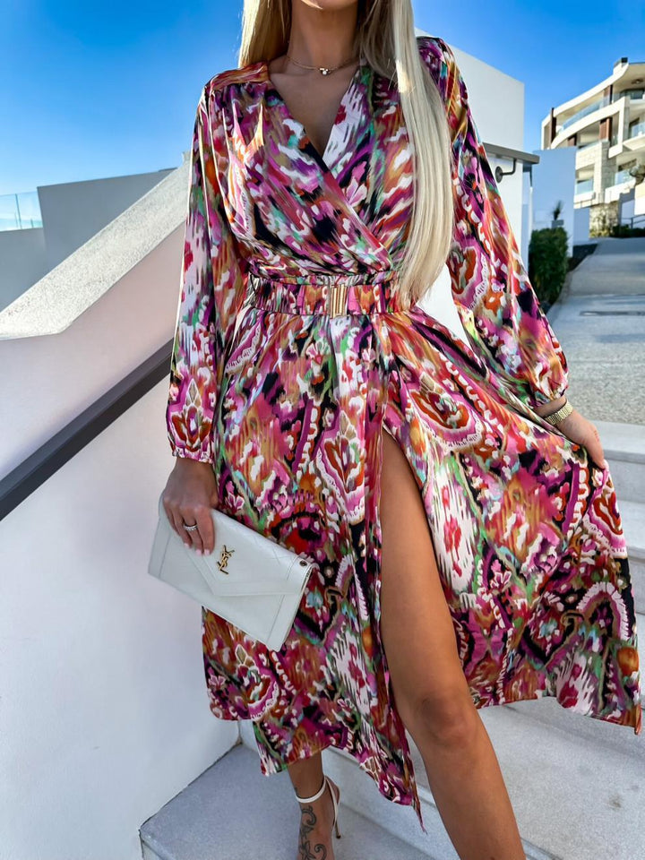 Kvindernes Livlige Maxi Wrap Kjole Stilla