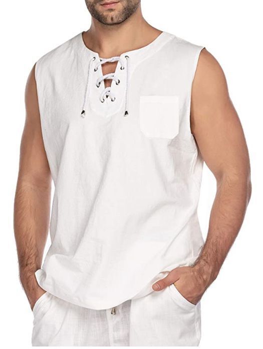 Herrer afslappet tanktop med snøring Stilla