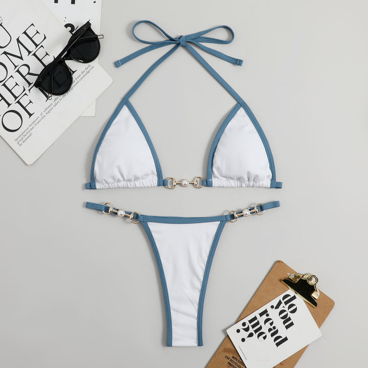 Dame Triangel-Bikini med trendy detaljer og justerbare stropper Stilla