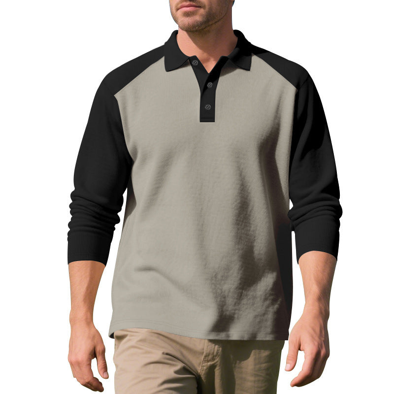 Herrer langærmet polo shirt med sportligt raglan-design og komfortabel pasform Stilla