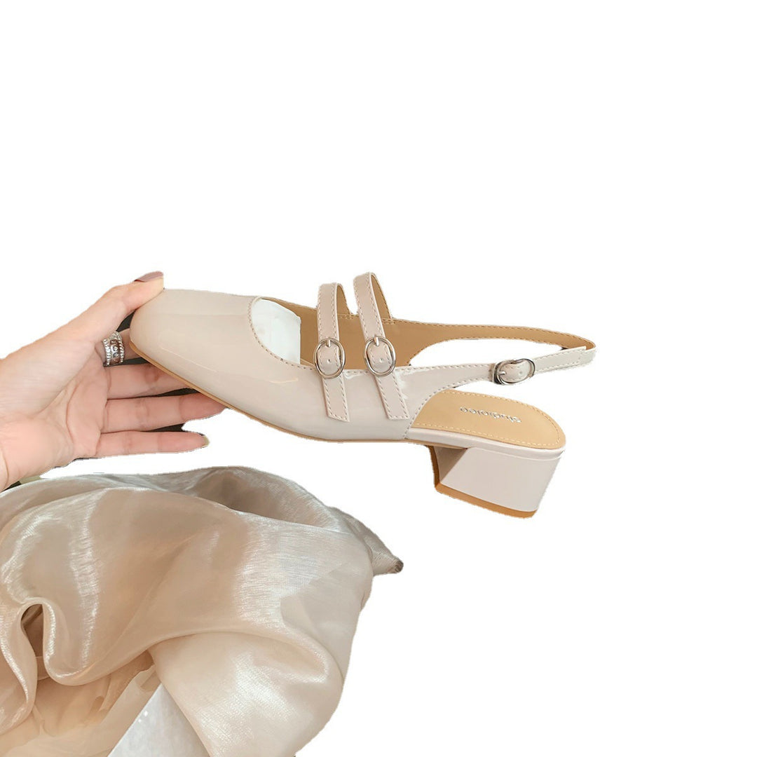 Kvinder Chunky Heel Slingback Pumps med dekorative remdetaljer Stilla