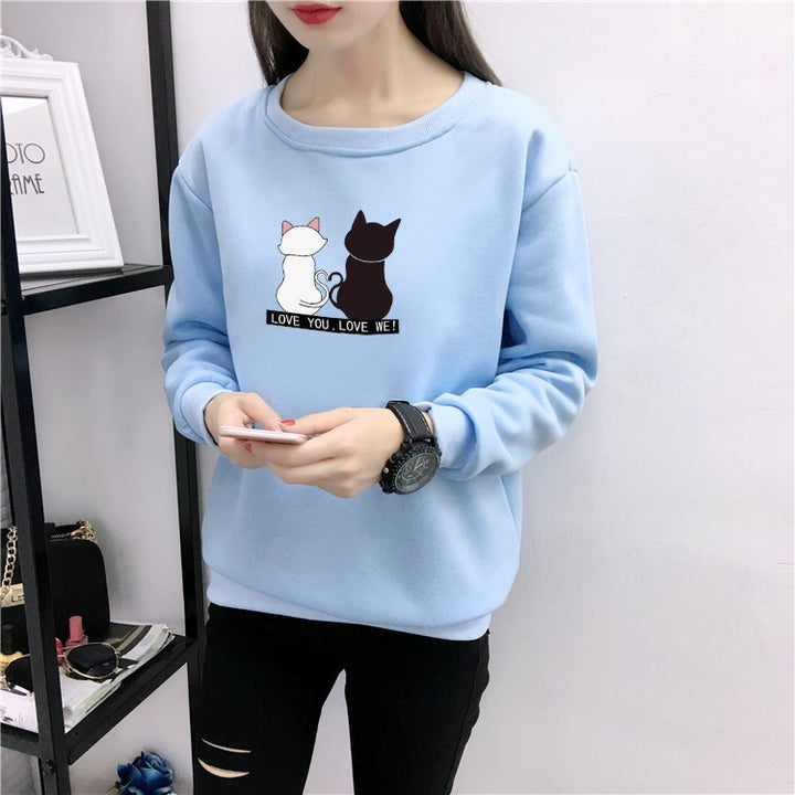 Dame sweatshirt med legende kat design og humoristisk print Stilla