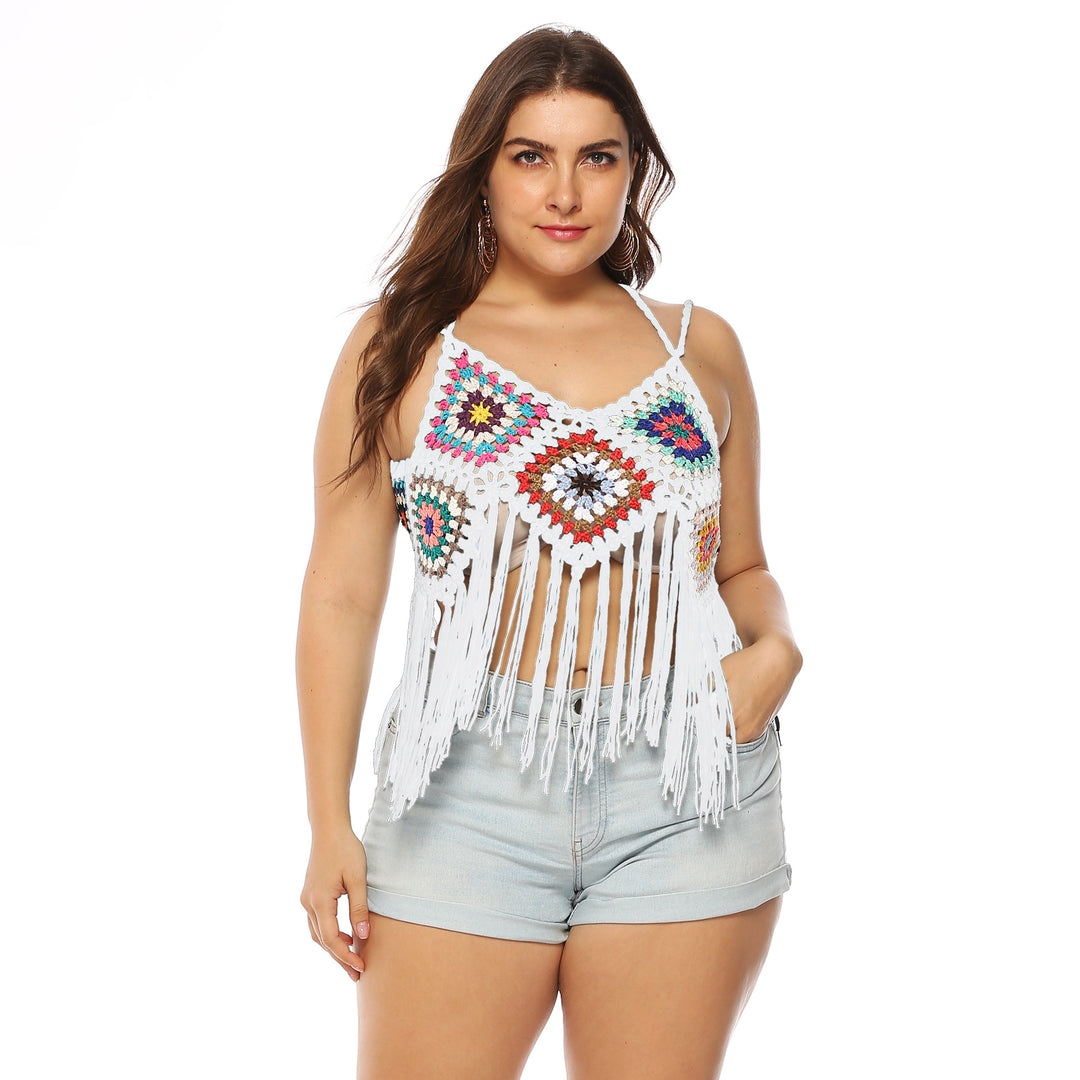 Frue Hækle-fringe-top Stilla 1750742947