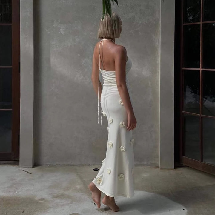 Dame Elegant Sommer maxikjole med floral detalje Stilla