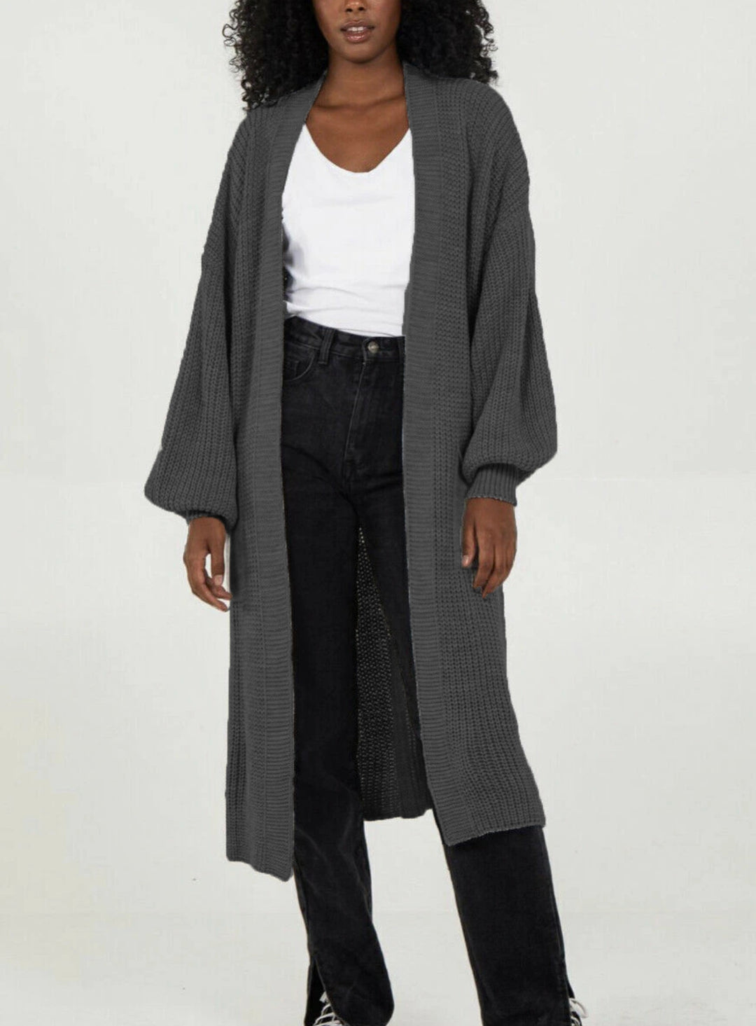 Kvinders strikket frakke i afslappet oversized design Stilla