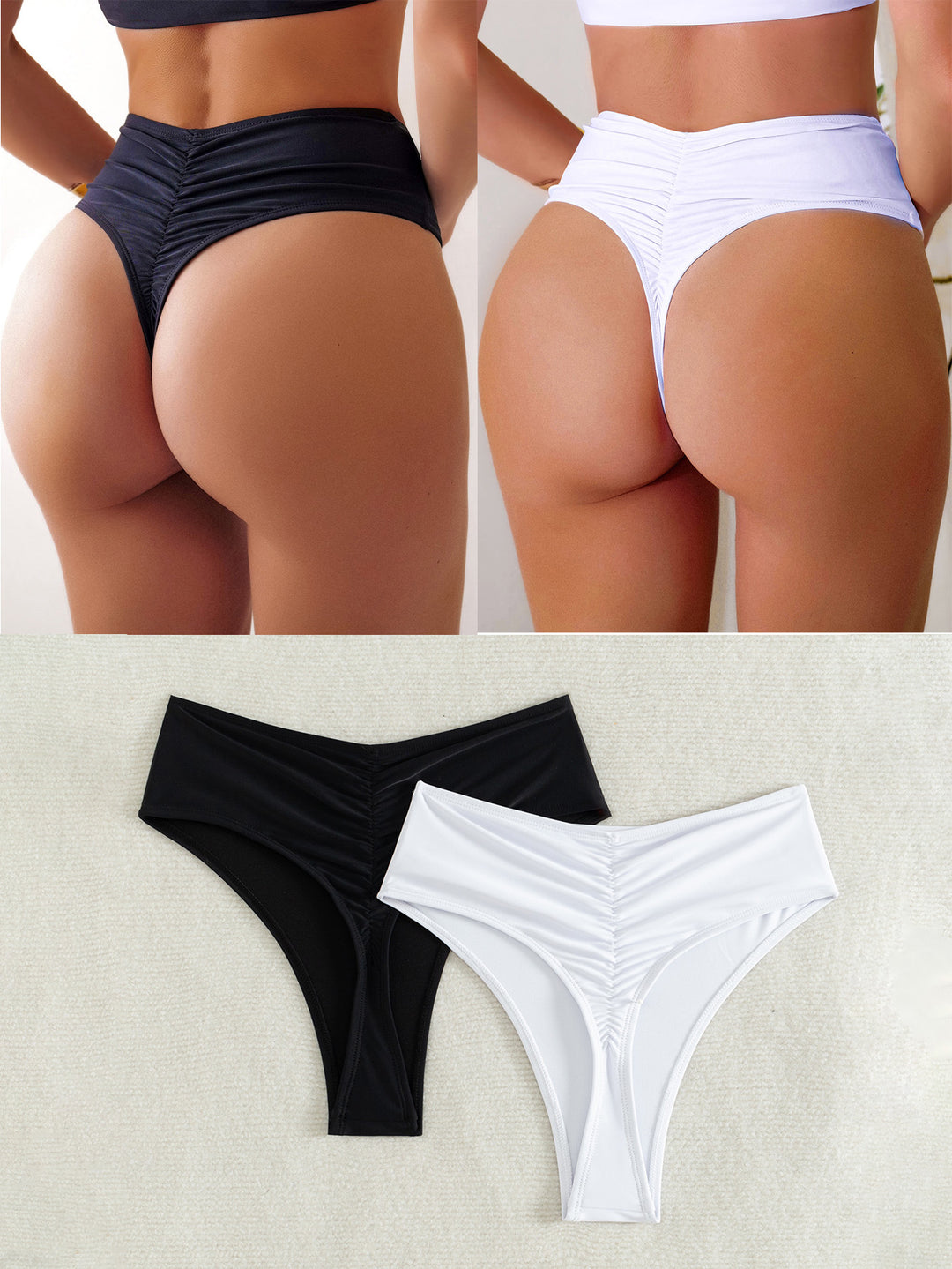 Damer Højskåret Bikini med sidebindebånd Skovae