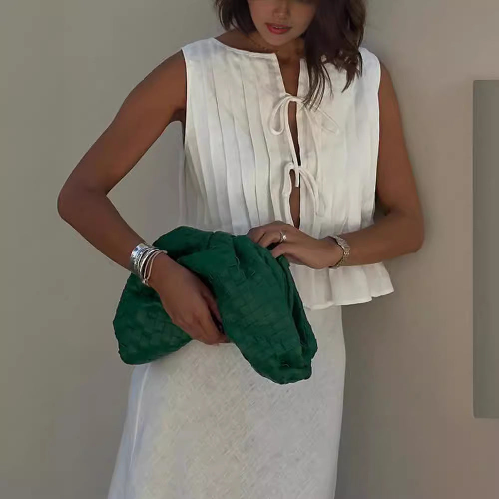Dame maxi-nederdel med elegant struktureret design og flydende fald Stilla
