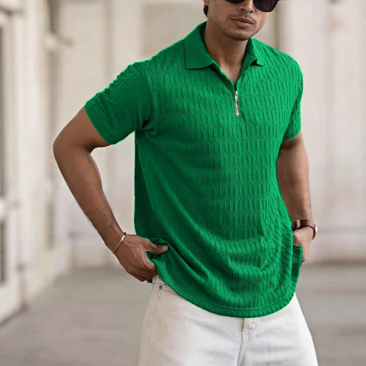 Herrer Struktur Polo Shirt Stilla