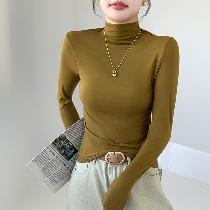 Dame Langærmet Turtleneck-shirt med fin pasform og elastisk materiale Stilla