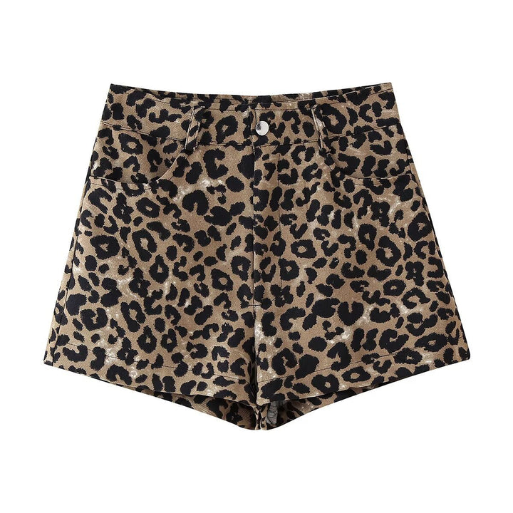 Femme Høj Talje Dyrtryk Denim Shorts Stilla