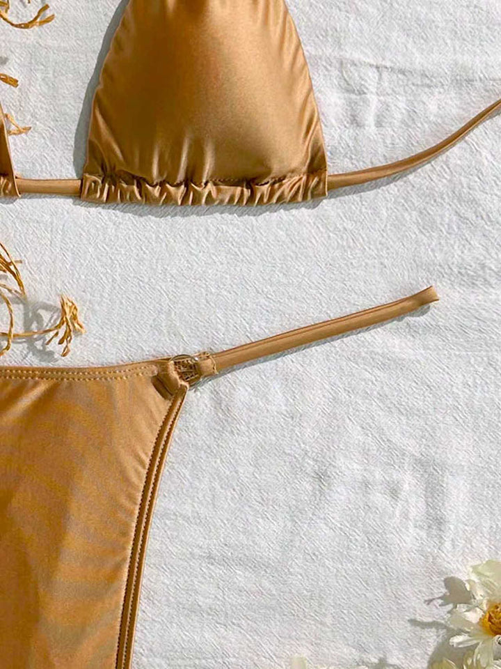 Dame trekant-bikini med raffineret frynse-detalje Skovae