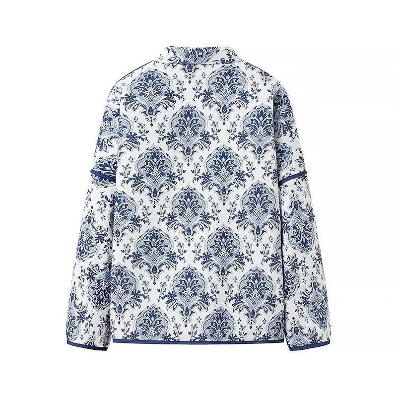 Dame komfortabel Kimono-jakke med blomstret design og praktiske bælter Stilla
