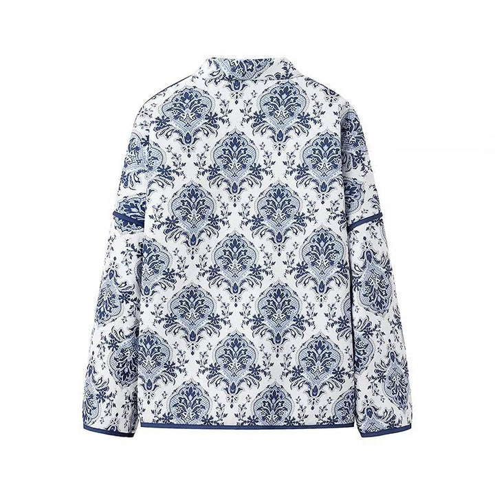 Dame komfortabel Kimono-jakke med blomstret design og praktiske bælter Stilla