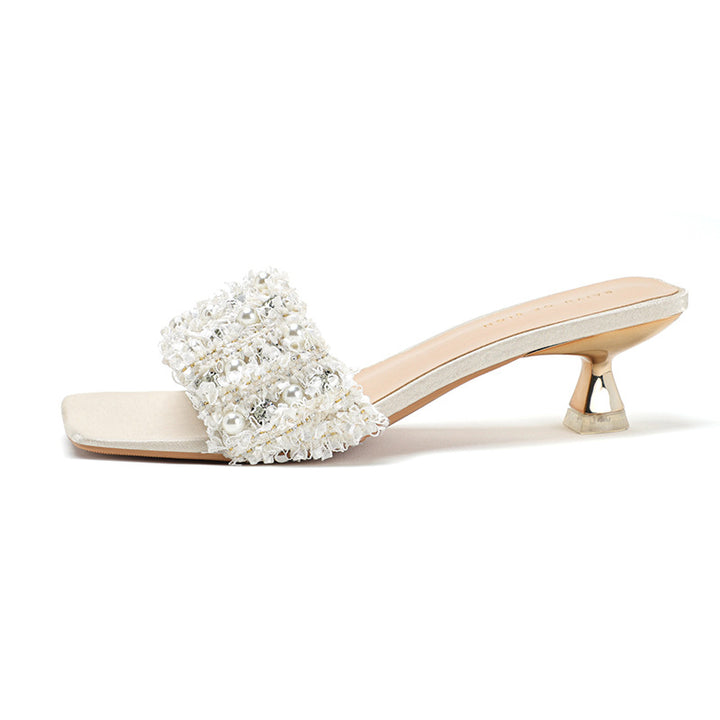 Femme Elegant Dekoreret Slide Sandaler Stilla