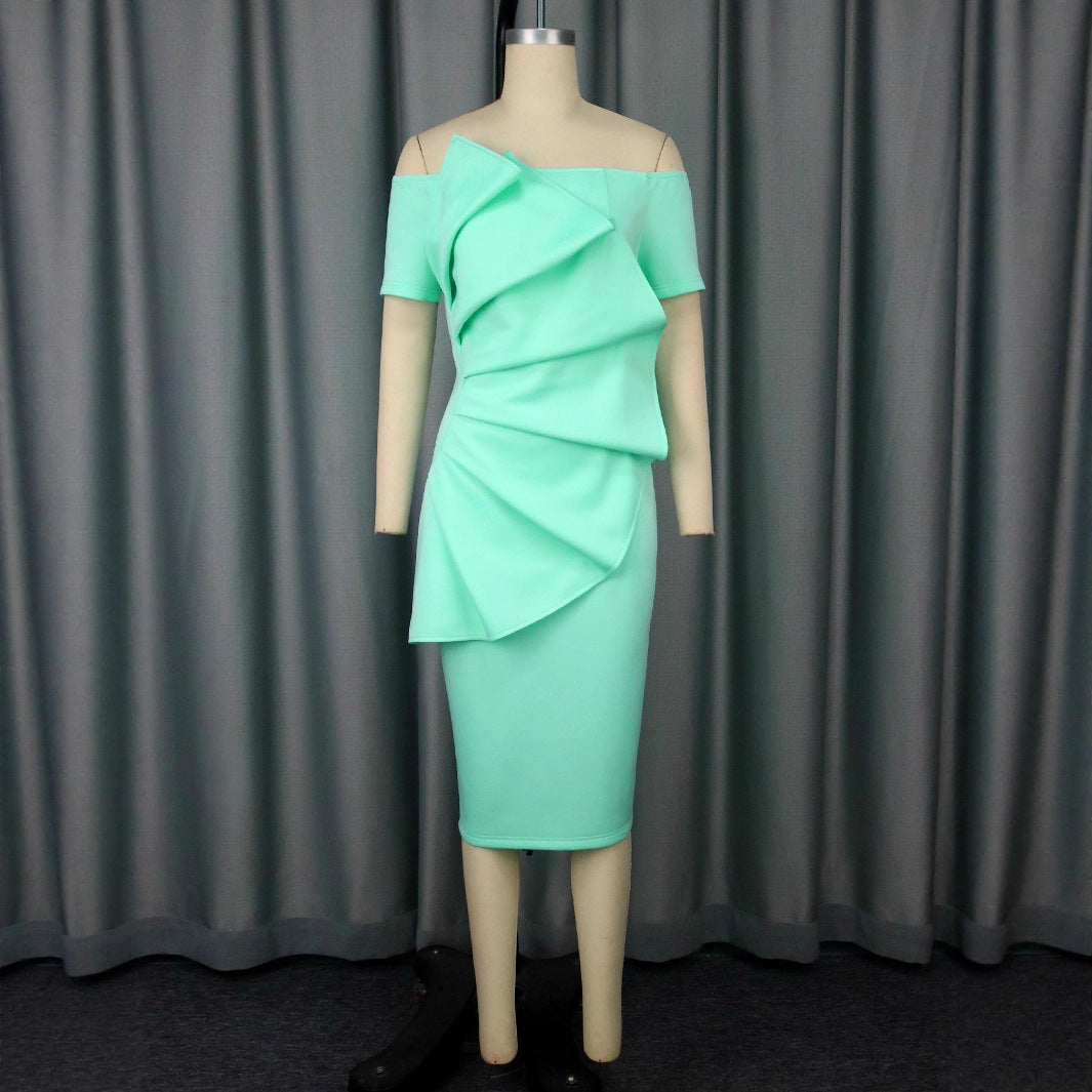 Damer Elegant Wickekjole med asymmetrisk design og draperinger Skovae