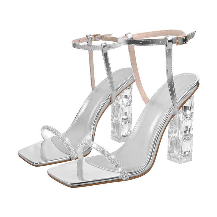 Femme elegant Højhælede Sandaler med klare blokhæls detaljer Stilla