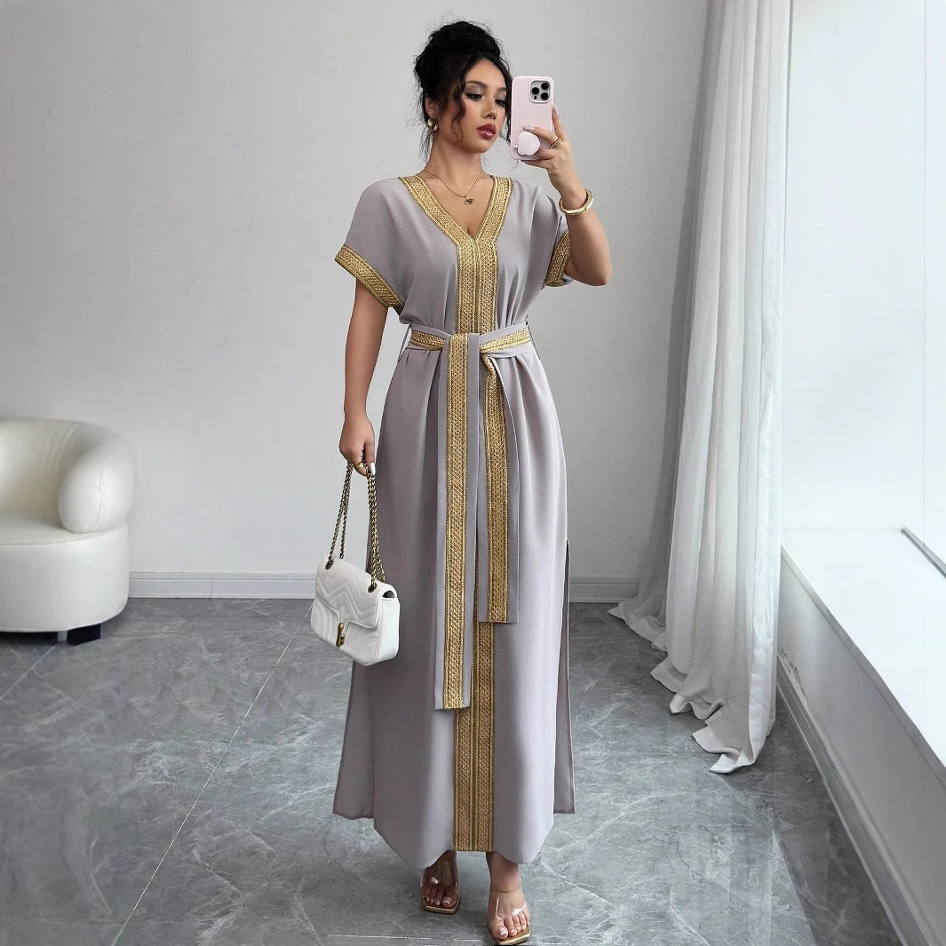 Dame Elegant Maxikjole med bæltetaske Stilla