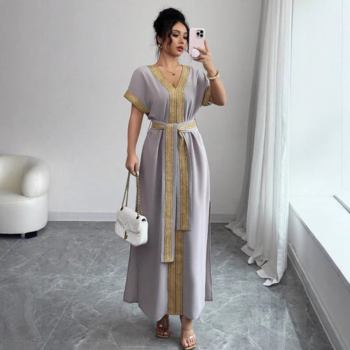 Dame Elegant Maxikjole med bæltetaske Stilla