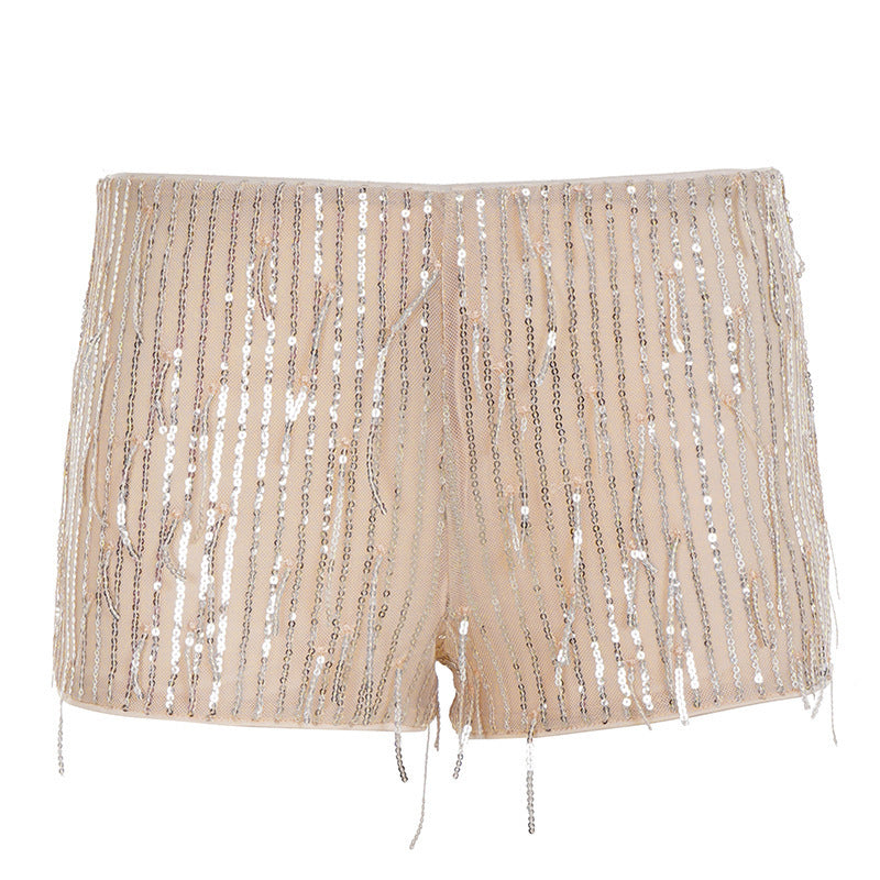 Dame glamourøse paillet-shorts Skovae