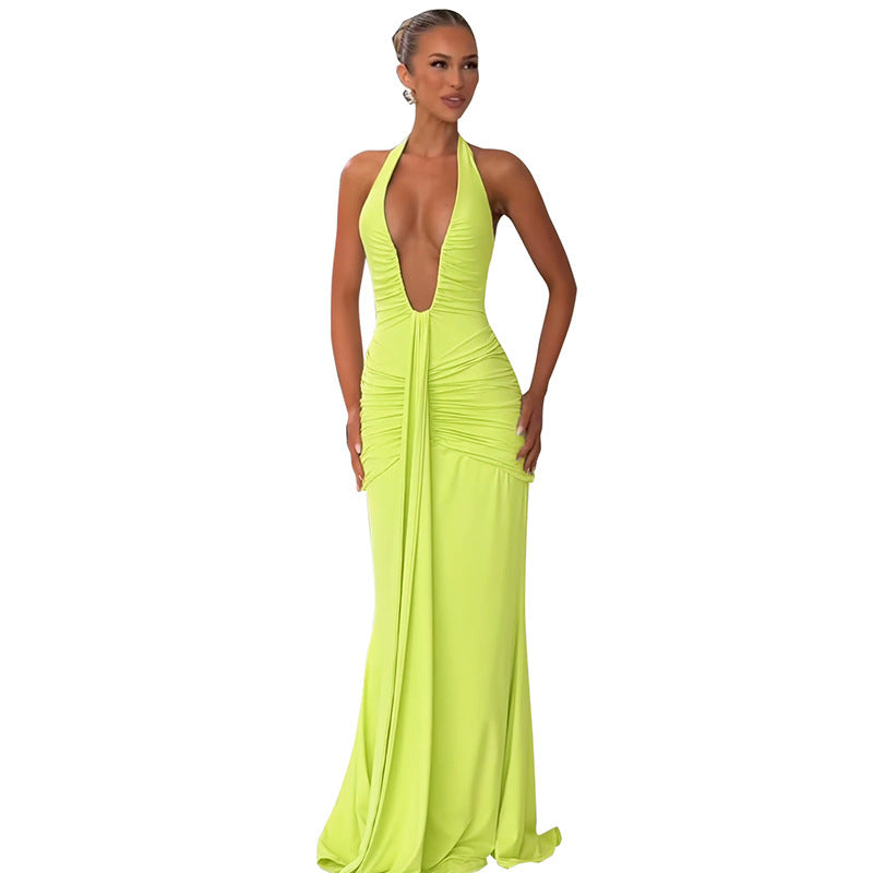 Damen Elegantes Wickelkleid mit tiefem V-Ausschnitt und raffinierten Drapierungen Skovae
