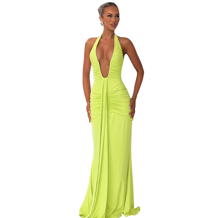 Damen Elegantes Wickelkleid mit tiefem V-Ausschnitt und raffinierten Drapierungen Skovae
