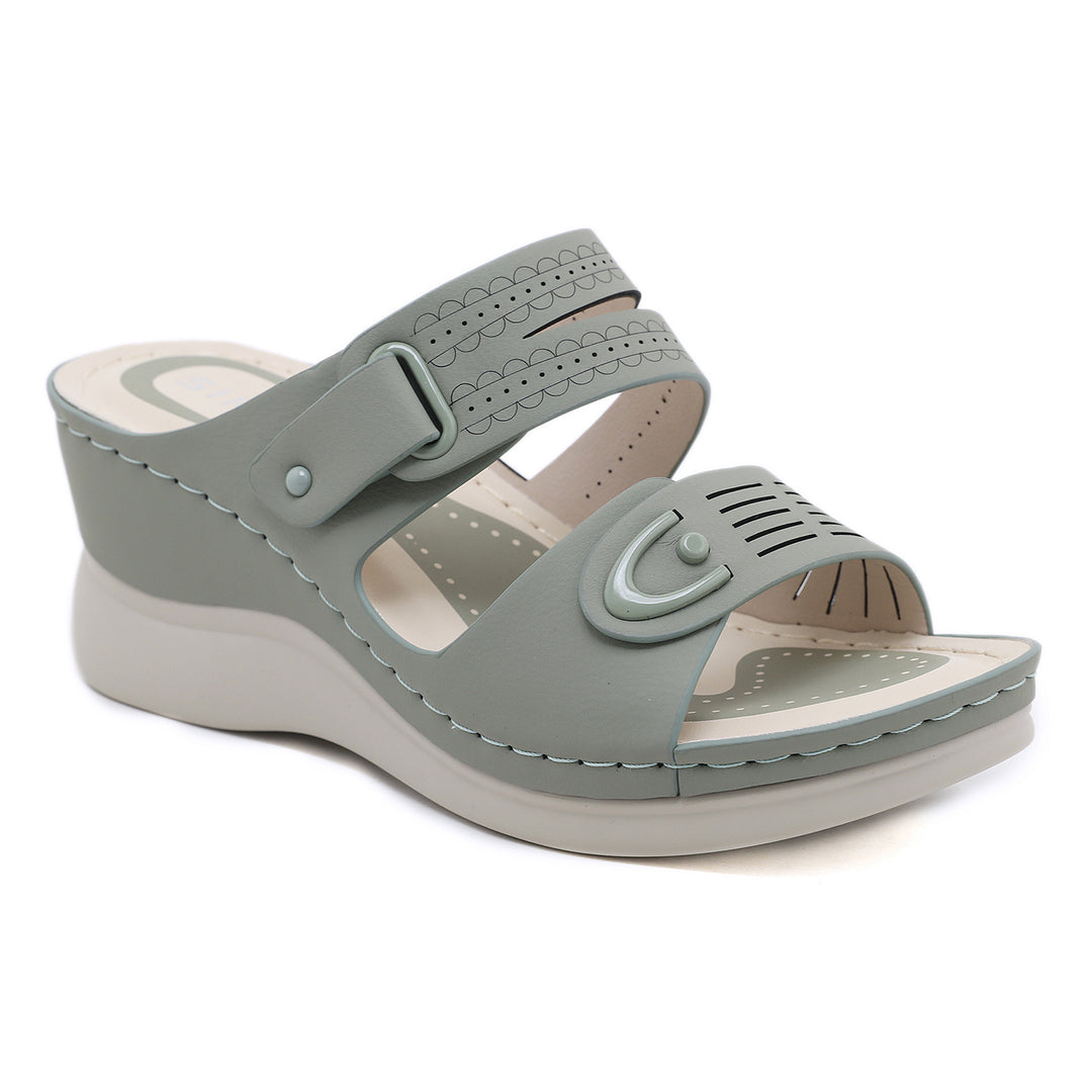 Dame Wedge-Pantoletten med justerbare remme og åndbart design Stilla