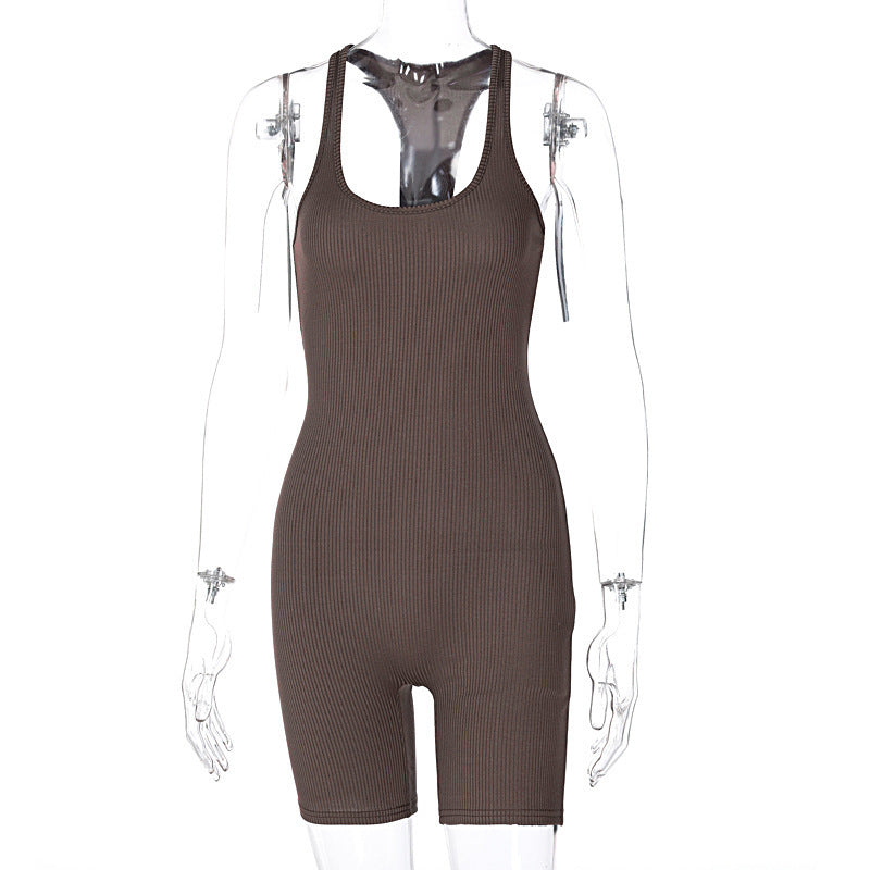 Dame Bodycon sportsdragt med elegant ribbet stof Stiila