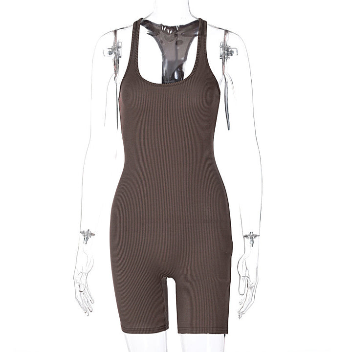 Dame Bodycon sportsdragt med elegant ribbet stof Stiila