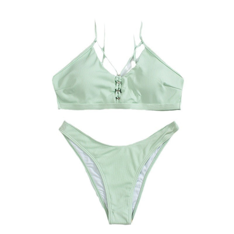 Dame bikini sæt med raffineret knude-top og justerbare stropper Stilla