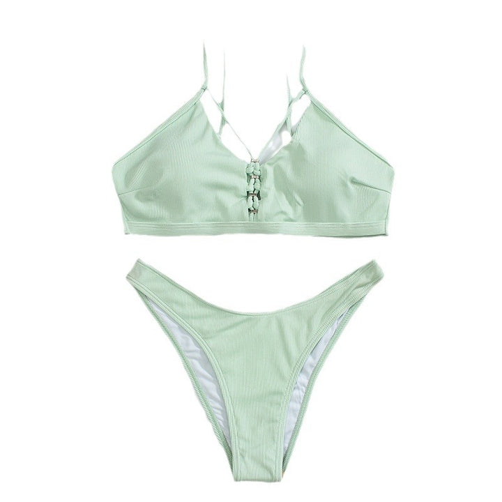 Dame bikini sæt med raffineret knude-top og justerbare stropper Stilla