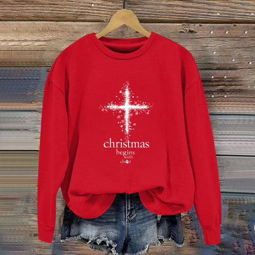 Kvinders sweatshirt med Christian motiv og blød inderside Stilla